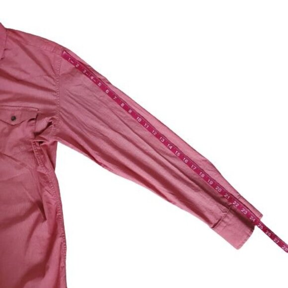 Banana Republic Men's Slim Fit Long Sleeve Casual Shirt Pink/White Size Medium - Picture 10 of 11